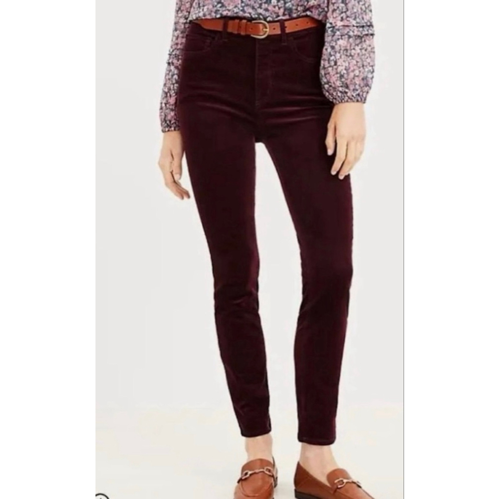 Loft modern straight purple corduroy pants size 4
